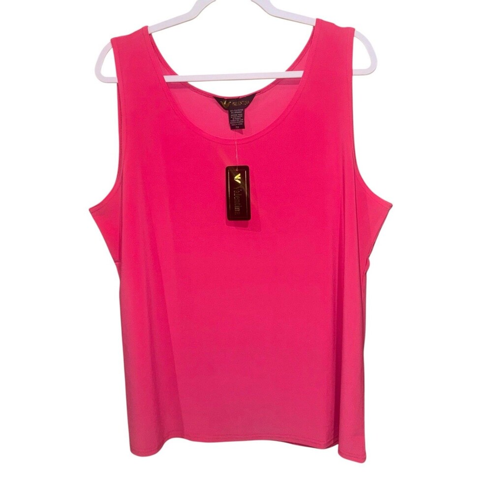 NWT Valentina Pink Scoop Neck Sleeveless Top Stretch Tank Women’s Size 1X NEW